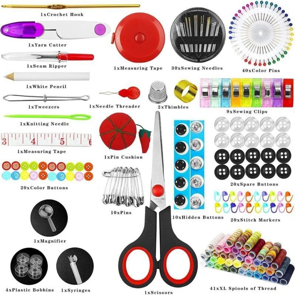 Sewing kit, 229 pcs Sewing Accessories, Friendly for Beginner and Professional f - Picture 2 of 8